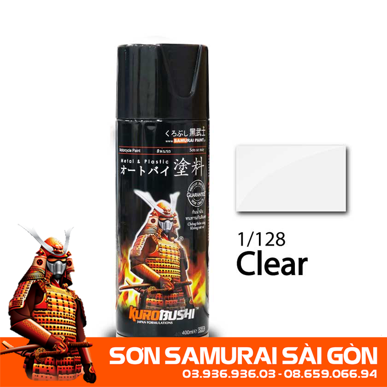 Combo sơn SAMURAI 109A ĐEN NHÁM/MỜ chính hãng - Sơn phun xe máy SAMURAI SÀI GÒN