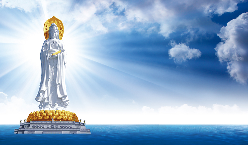 Tranh phật quan thế âm bồ tát 18 kèm khung