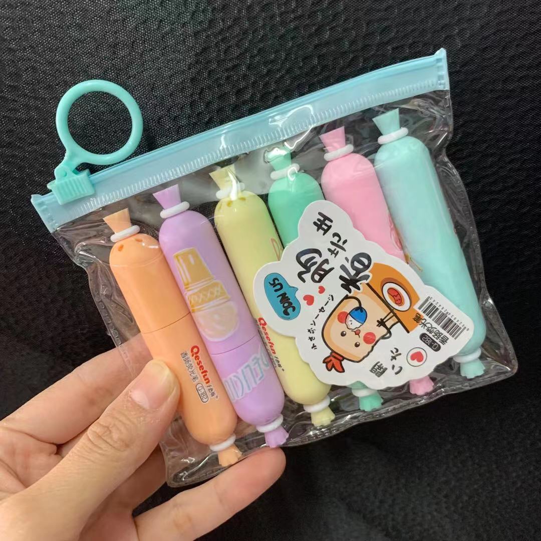 Bộ 6 Bút Dạ Quang Nhớ Dòng