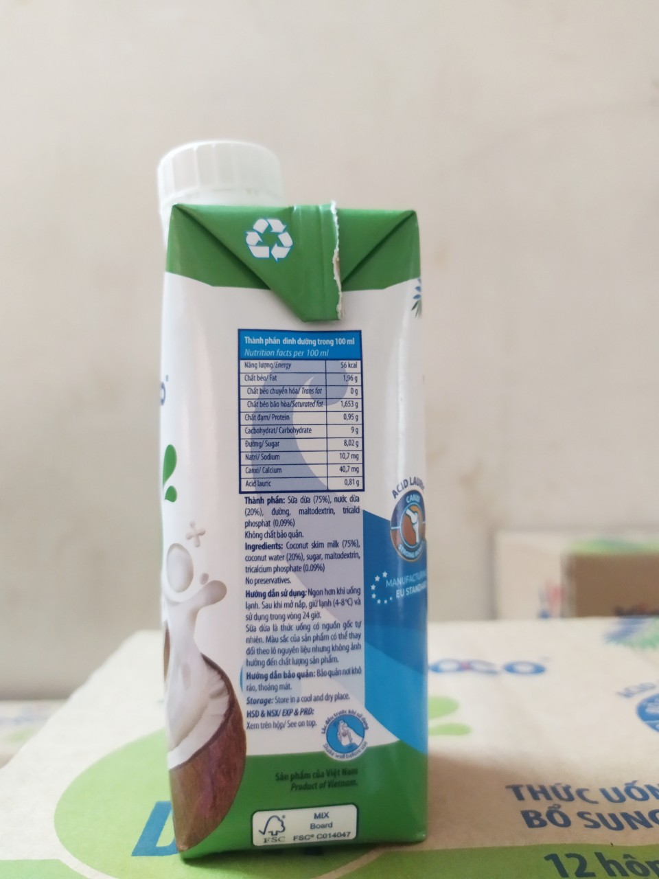 Sữa Dừa Nguyên Chất UHT hộp 330ml VietCoCo