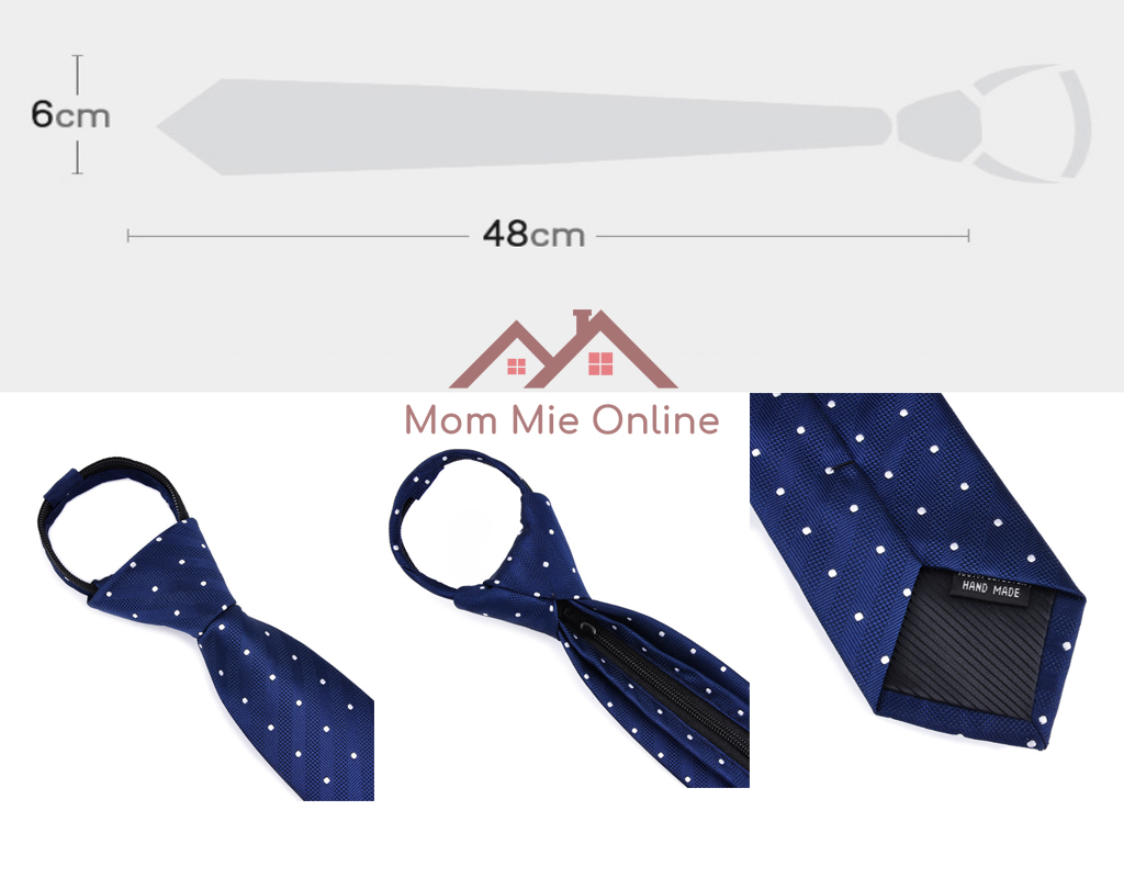 [HCM]Hộp cà vạt nam bản 6cm thắt sẵn, vải dày, có khóa kéo, làm quà tặng