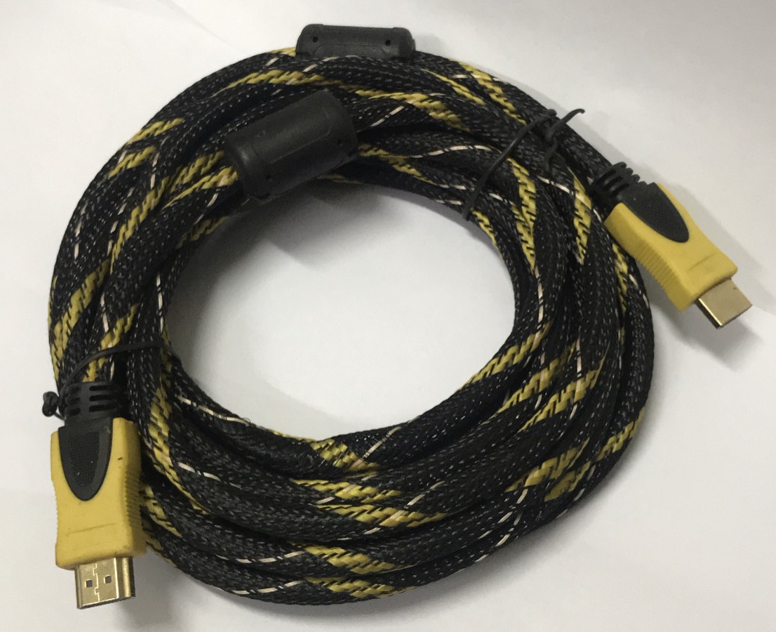 Dây cáp HDMI nguyên chất đồng 4k(19+1 lõi đồng) bọc lưới cao cấp 5M ( vàng đen)