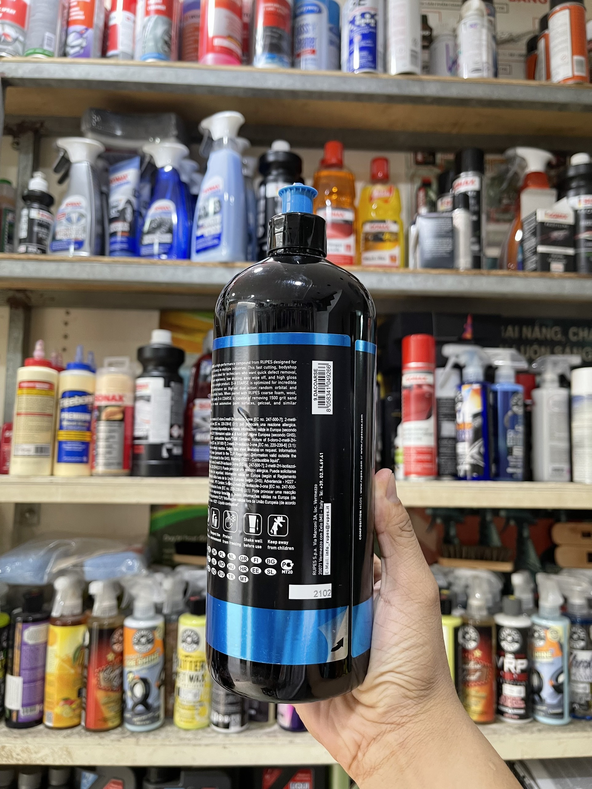 Paste/xi đánh bóng bước 1 - xóa xước nhám/ xước xoáy tròn rupes d-a coarse hight performance cut-polishing compound 9.dacoarse 1l