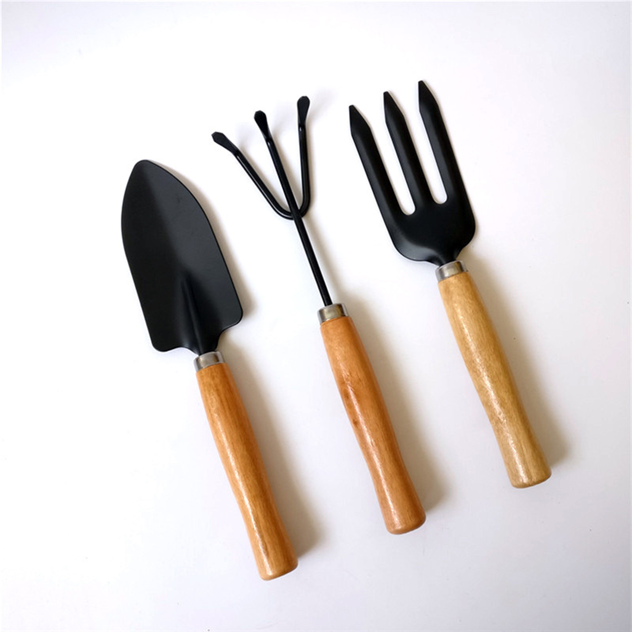 Bộ dụng cụ làm vườn mini 3 món cán gỗ