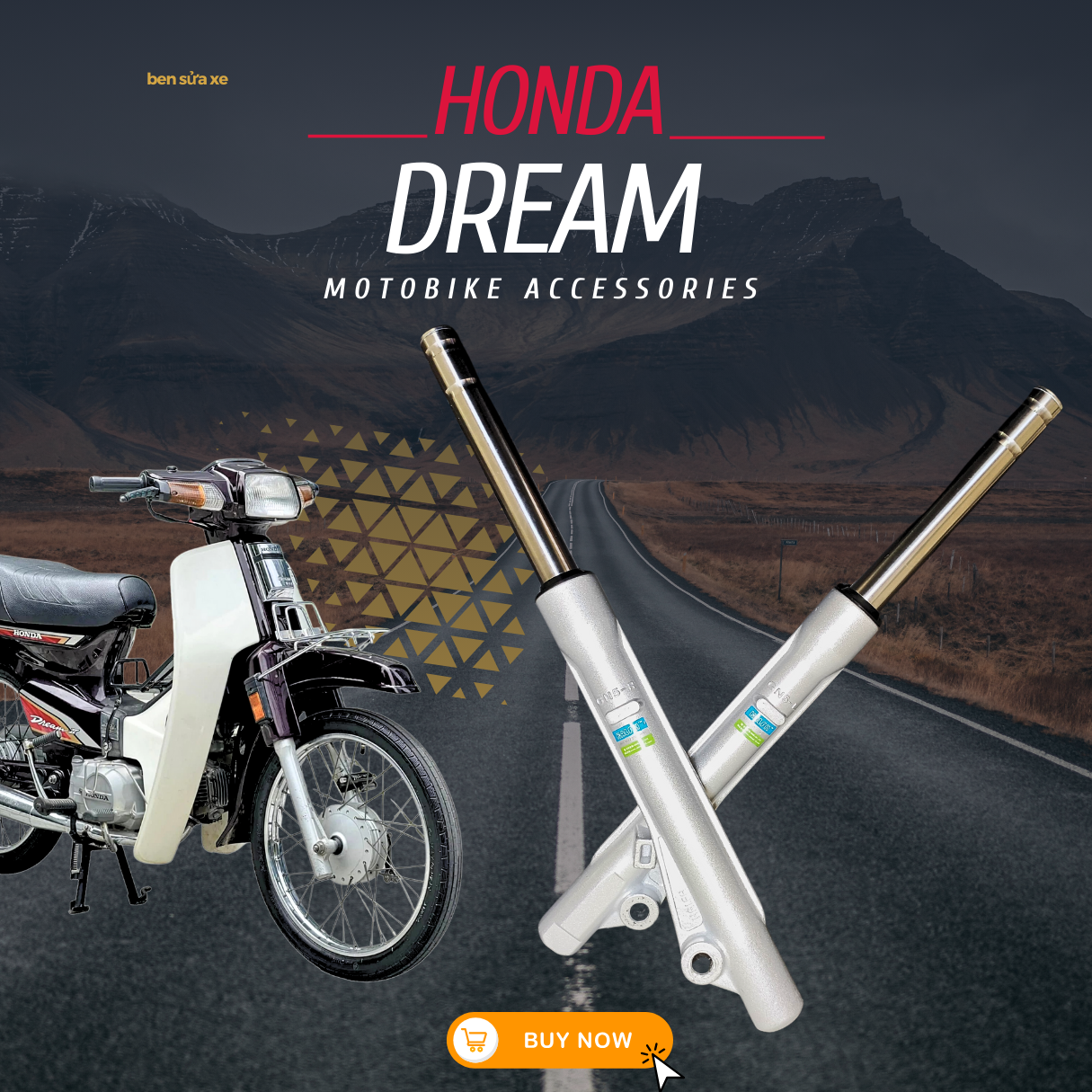 Phuộc giảm xóc trước Honda Dream GN5. Thụt trước Dream