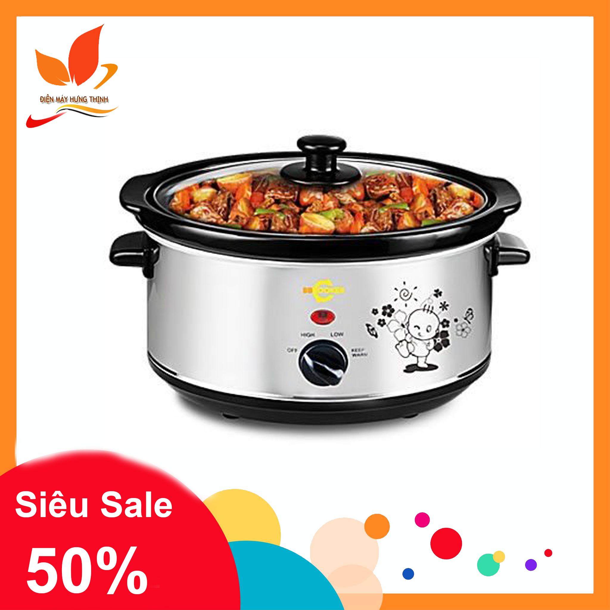 [Nhập ELJAN22 giảm 10% tối đa 200k đơn từ 99k]Nồi nấu cháo chậm đa năng BBcooker 3,5 lít