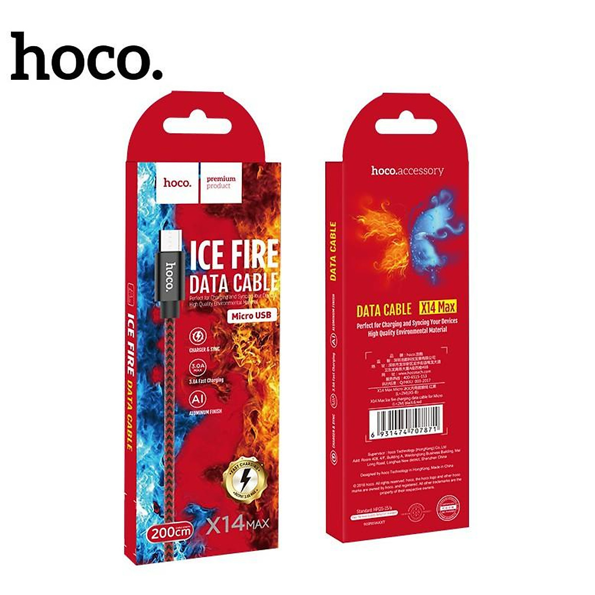 [HCM]Cáp Sạc Hoco X14 Max 3A Cổng Lightning / Micro USB Dây Dài 2m