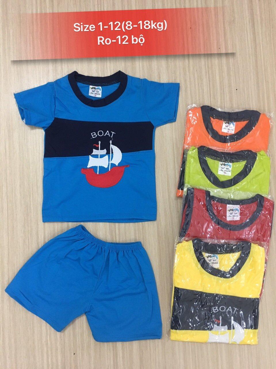 Combo 4 bộ đồ thun  cho bé trai 5-18kg