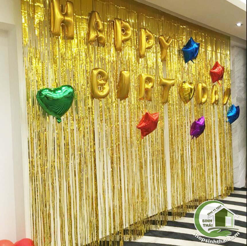 [HCM]Bong bóng chữ Happy brithday màu vàng [ Tổng kho ]