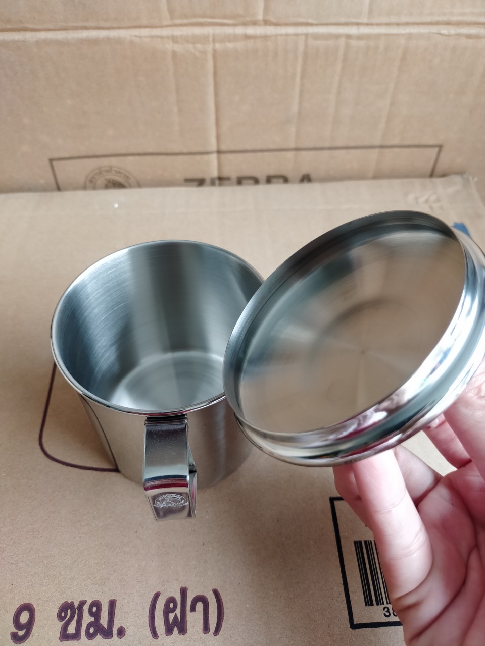 Ca nước Inox có nắp 11cm (1L) - 110111 Zebra Thái Lan