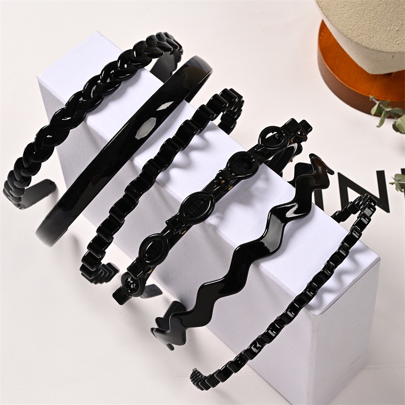 Cài tóc nhựa dẻo màu đen nhiều size