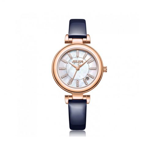 Đồng Hồ Nữ JS-016C Julius Star Hàn Quốc dây da (Xanh kèm dây Đồng)