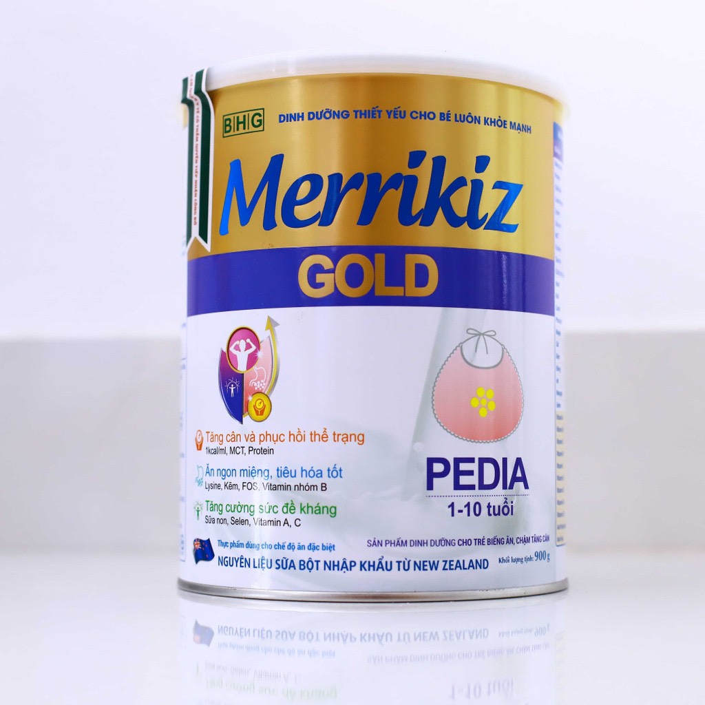 COMBO 3 Lon Sữa Bột Merrikiz Pedia Gold tặng hộp siro CÁ MẬP