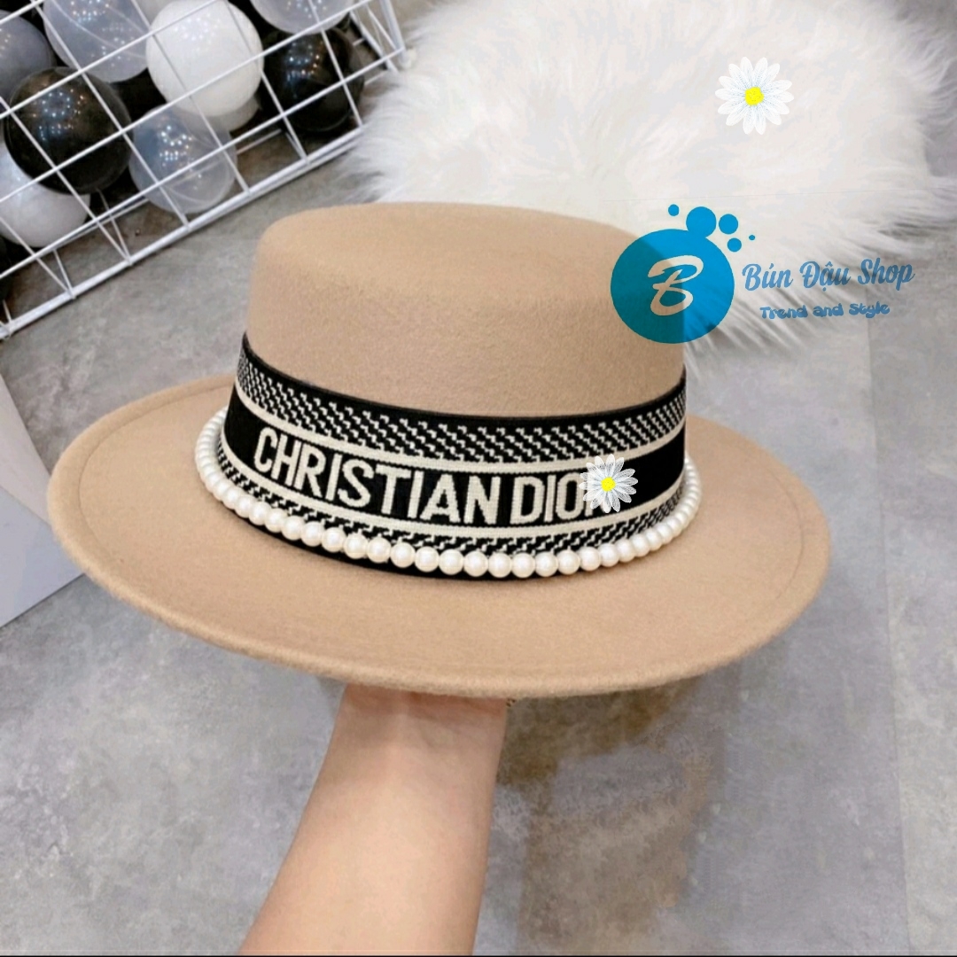 Hat felt đỉnh by belt Dr black delivery Pearl