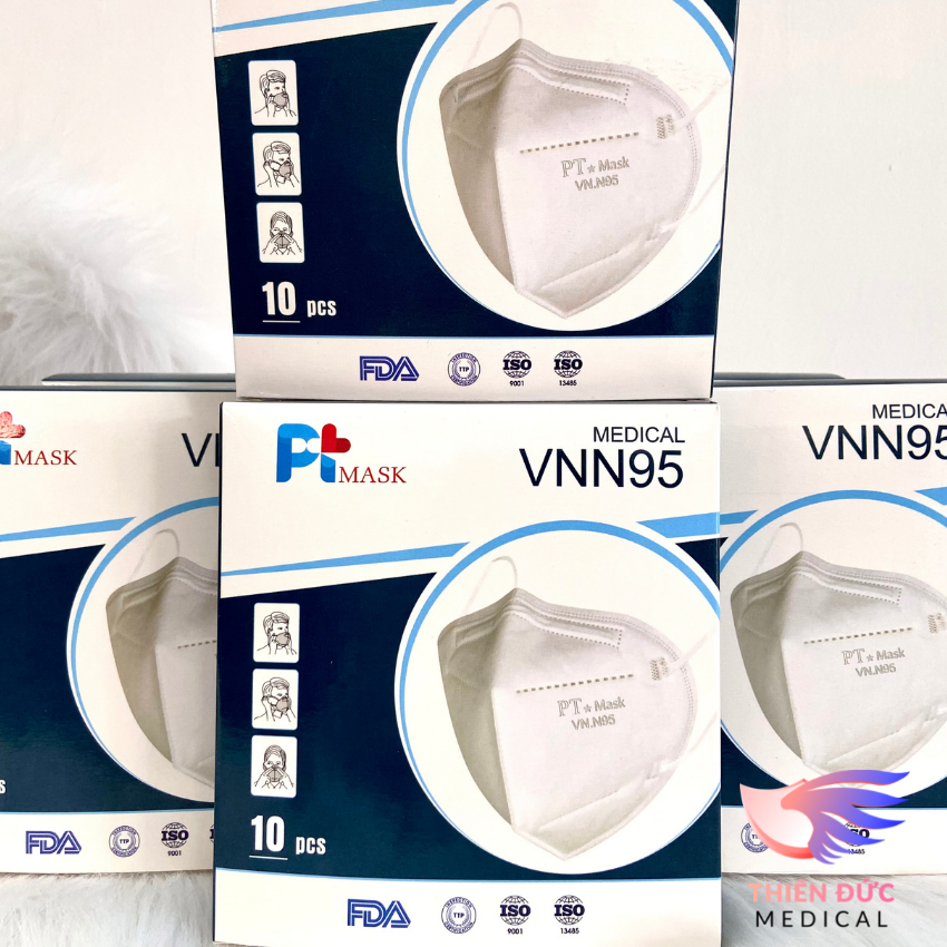 Hộp 10 khẩu trang vnn95 phương tuyến 4 lớp không van