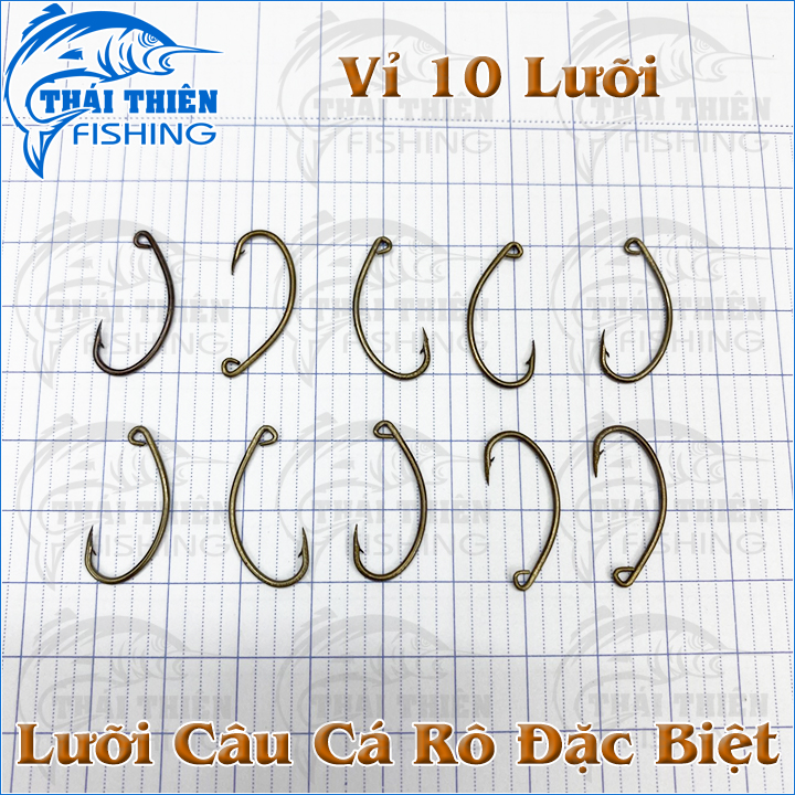 Lưỡi Câu Cá Rô Đặc Biệt Thép Đen Làm Thủ Công – Vỉ 10 Cái Sắc Bén
