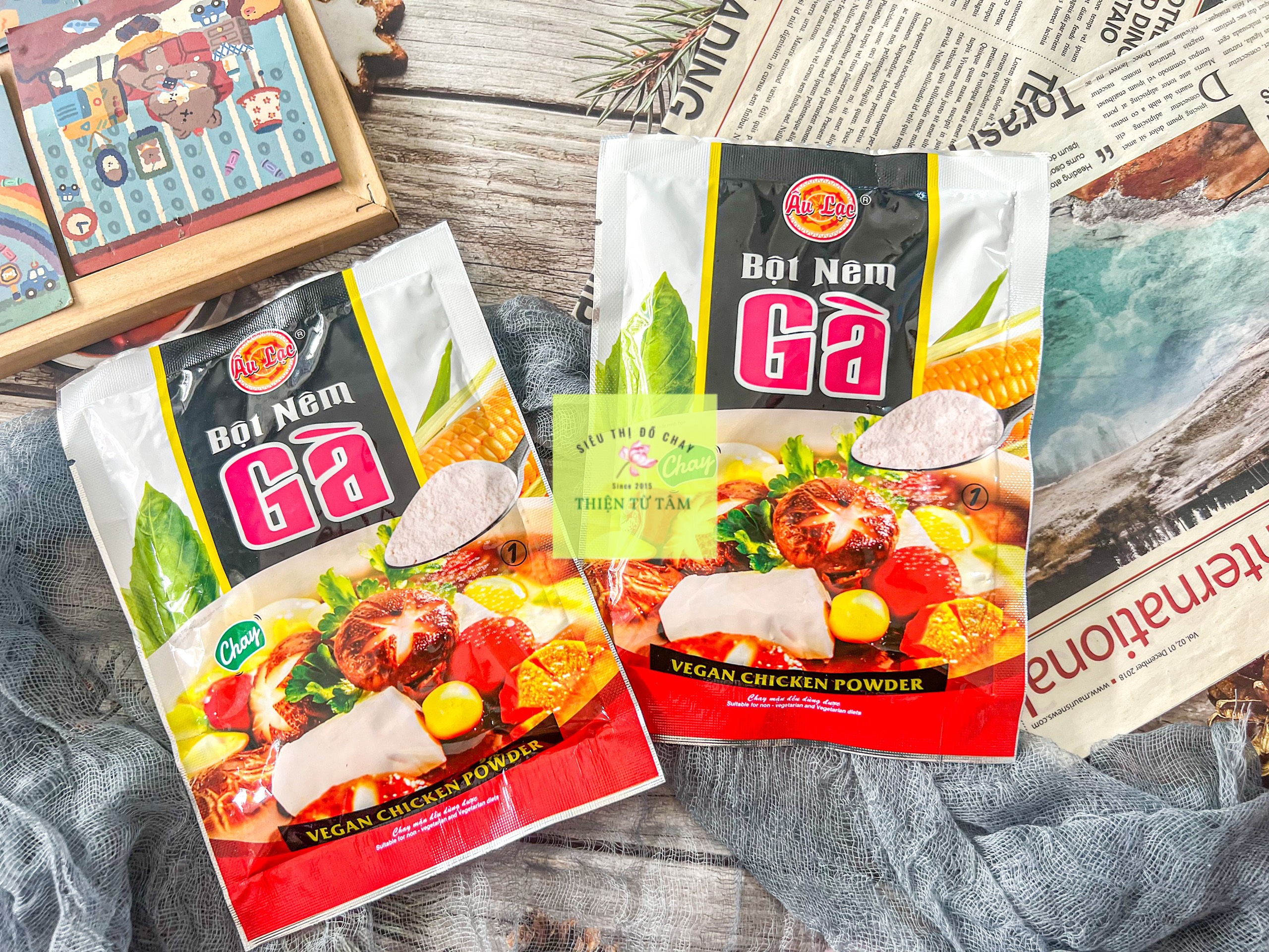 Bột nêm gà chay âu lạc hạt nêm cao cấp hương vị thơm ngon gói tiện lợi