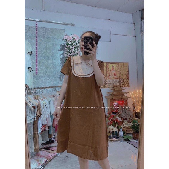 Đầm bầu thiết kế viền bèo cổ đức 4 màu