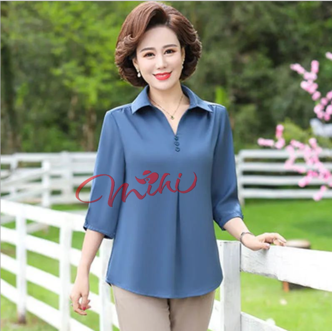 Áo Sơ Mi Nữ Trung Niên A85 - Áo kiểu cho người lớn tuổi, trung tuổi U40 U50 U60 U70 - Shop thời trang cho mẹ, cho bà mặc mùa hè, thu đông hàng thiết kế đẹp sang trọng, cao cấp giá rẻ Bigsize cỡ lớn, cho người mập
