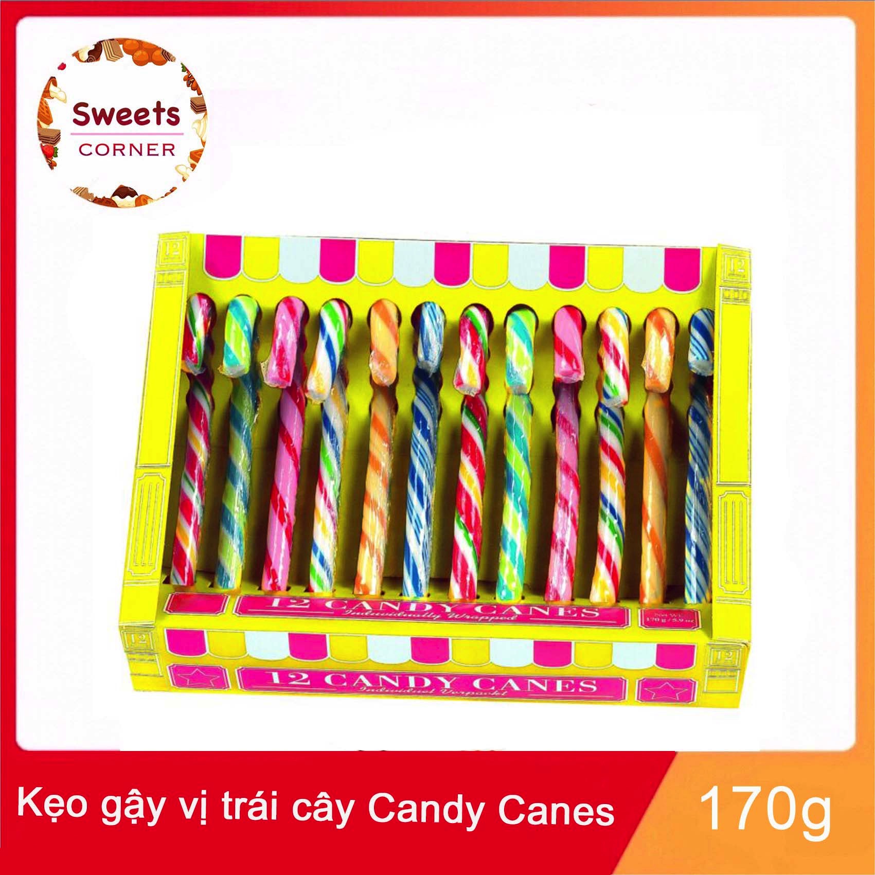 Kẹo Gậy Trái Cây Candy Canes 170g (12 thanh)