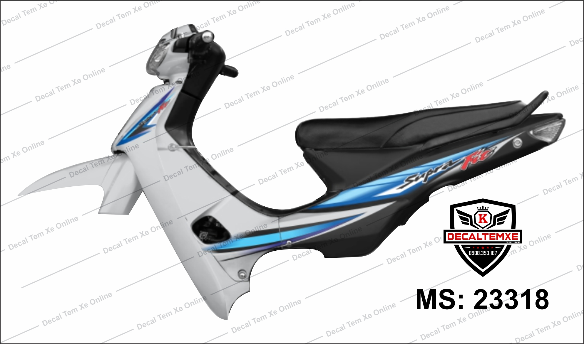 Tem Wave Supra Fit dành cho xe đen trắng [Tem rời]