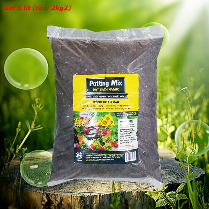 Đất sạch Namix giàu dinh dưỡng 5dm3 (khoảng 2kg2)