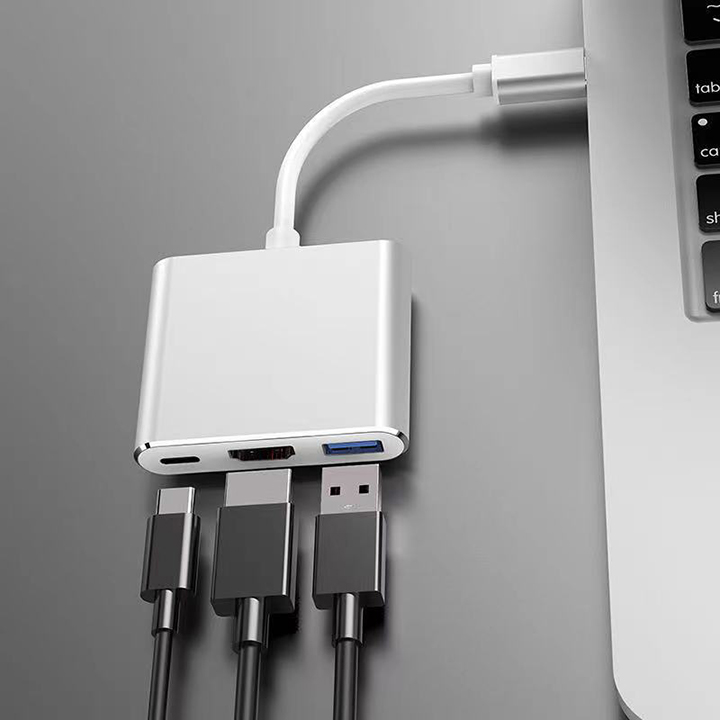 Hub Chuyển Đổi Type C Sang 3 Cổng USB 3.0, HDMI, Type C