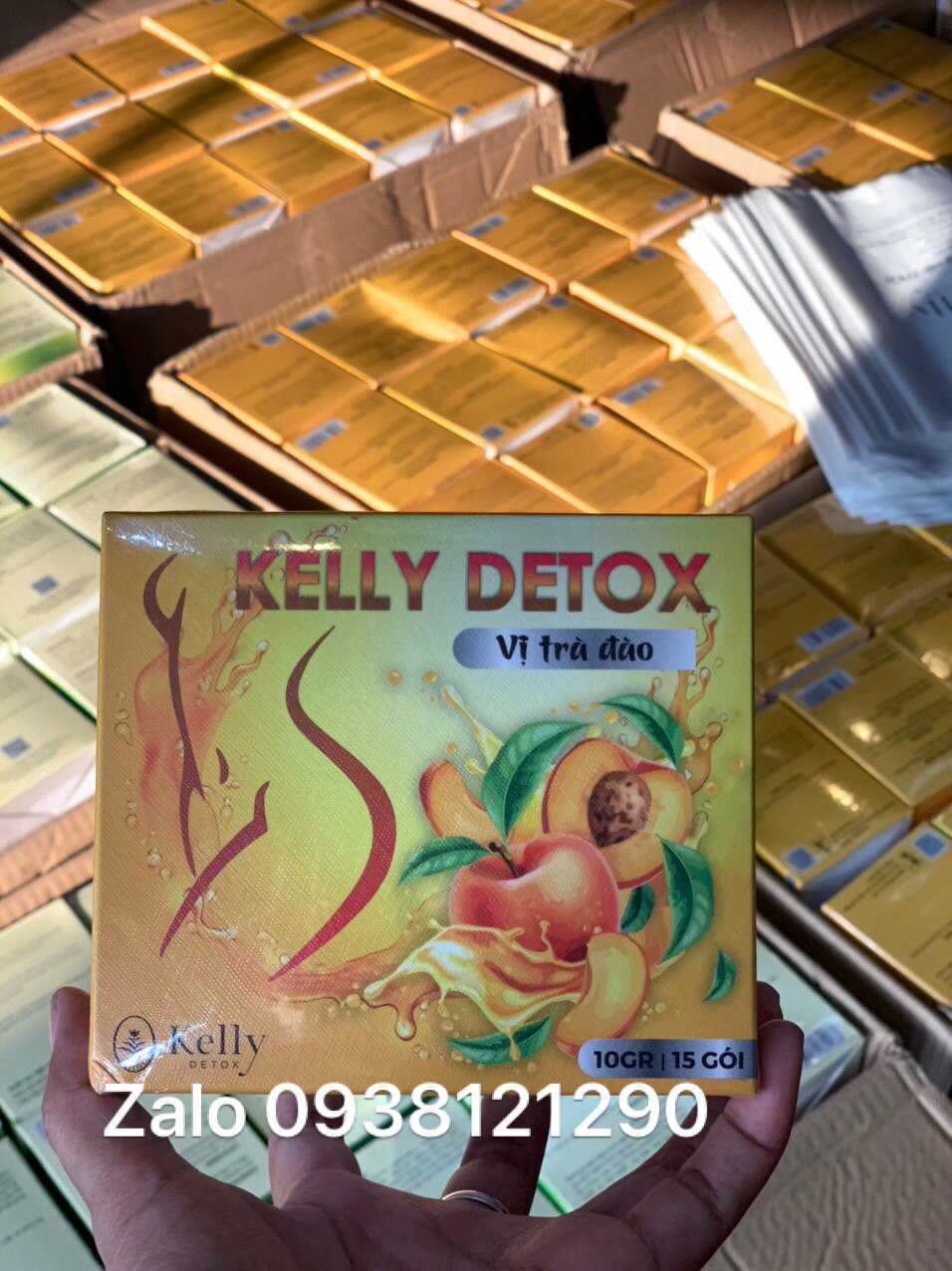 Combo 10 hop TRÀ ĐÀO Kelly Detox GIẢM CÂN (Hàng cty date mới)