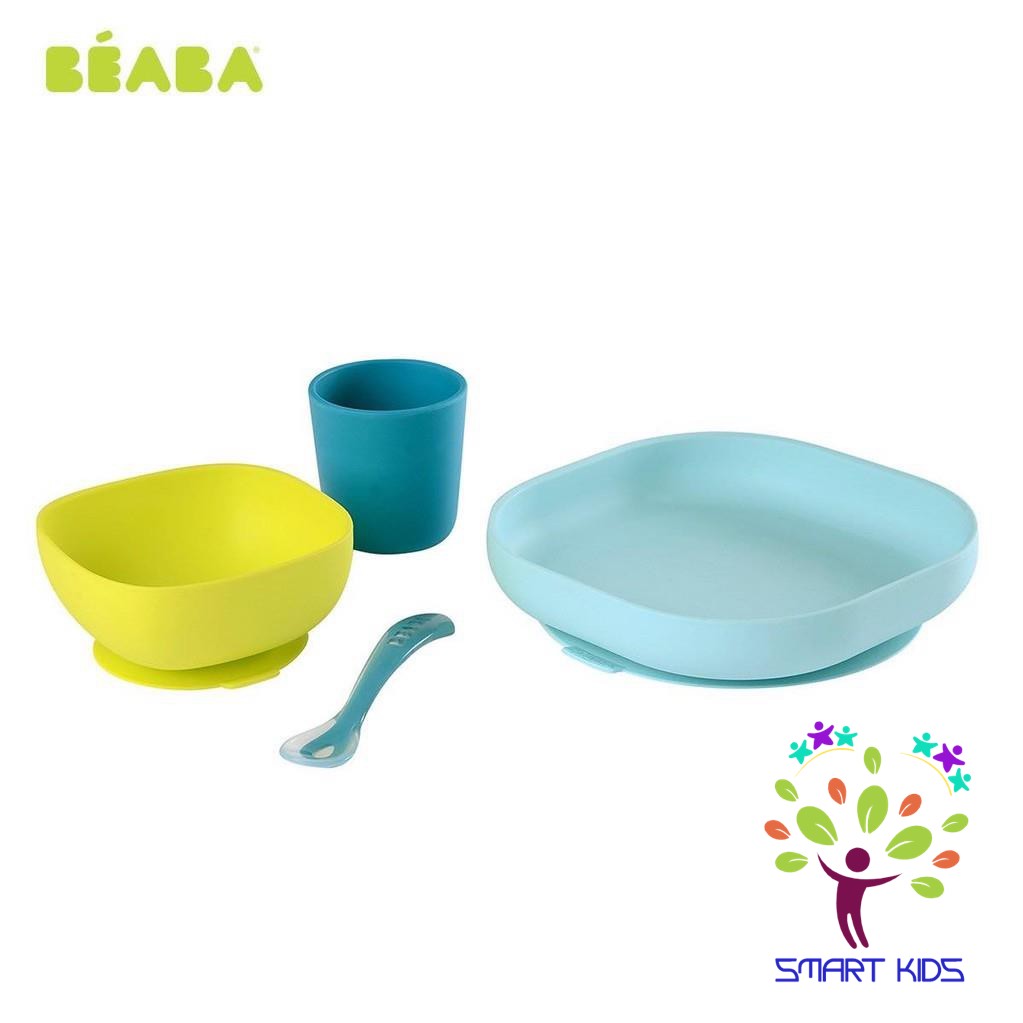 Bộ Ăn Dặm Silicone Đế Hít Không Đổ Beaba