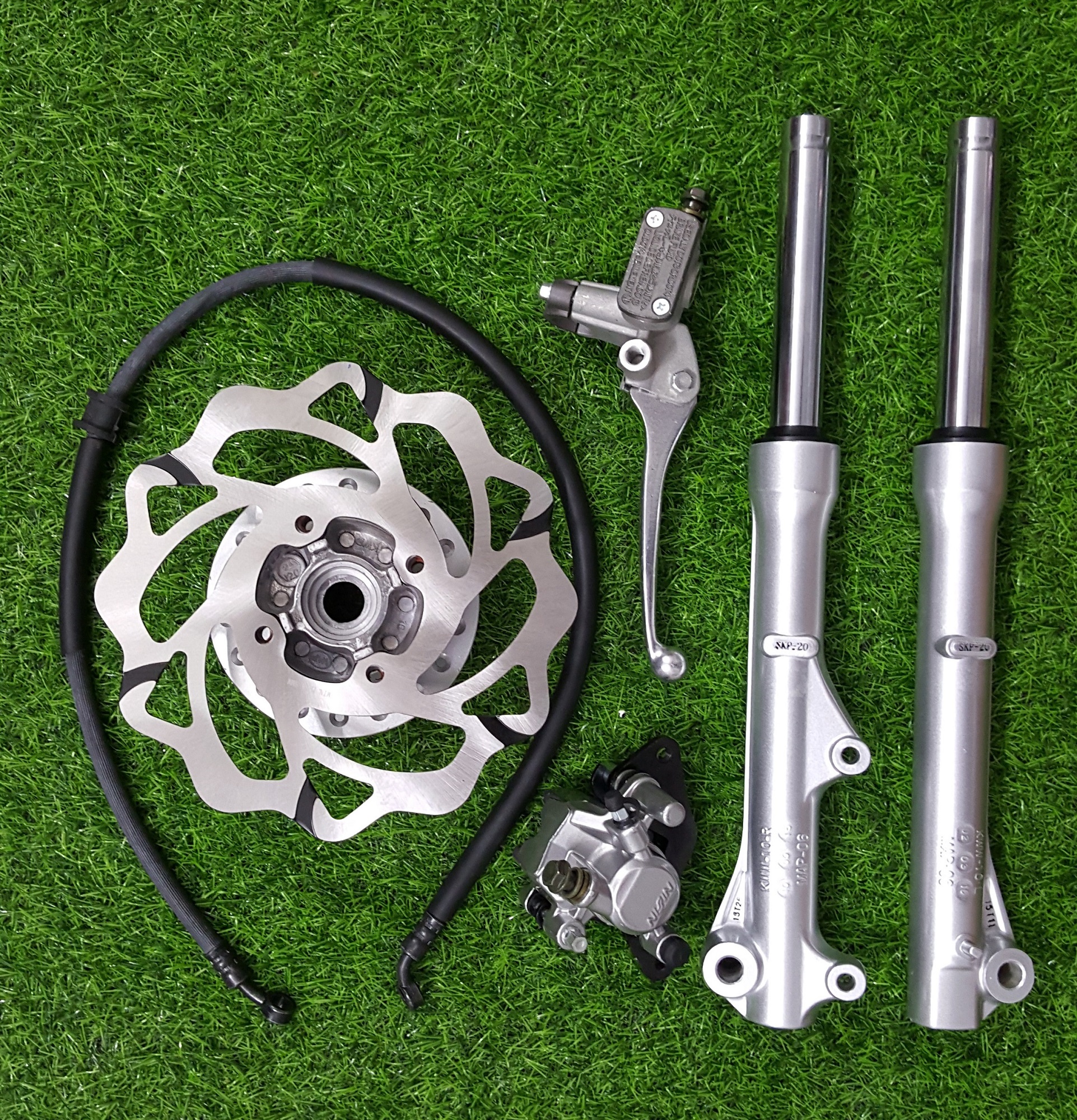 bộ đĩa trước dành cho các dòng wave honda full đầy đủ như hình