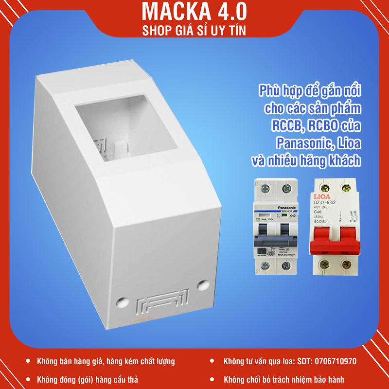 Hộp nổi gắn Aptomat CB 1 Pha 2 Pha Nanoco Hộp điện chứa cầu dao chống giật Hộp nổi gắn CB Cóc Nanoco