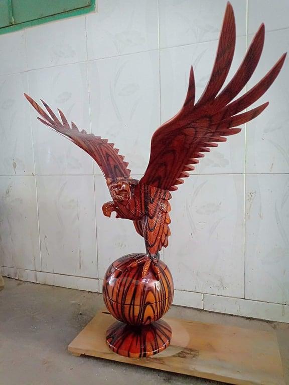 TƯỢNG ĐẠI BÀNG BẰNG GỖ XÀ CỪ CAO 50CM, TRANG TRÍ DECOR NHÀ CỬA