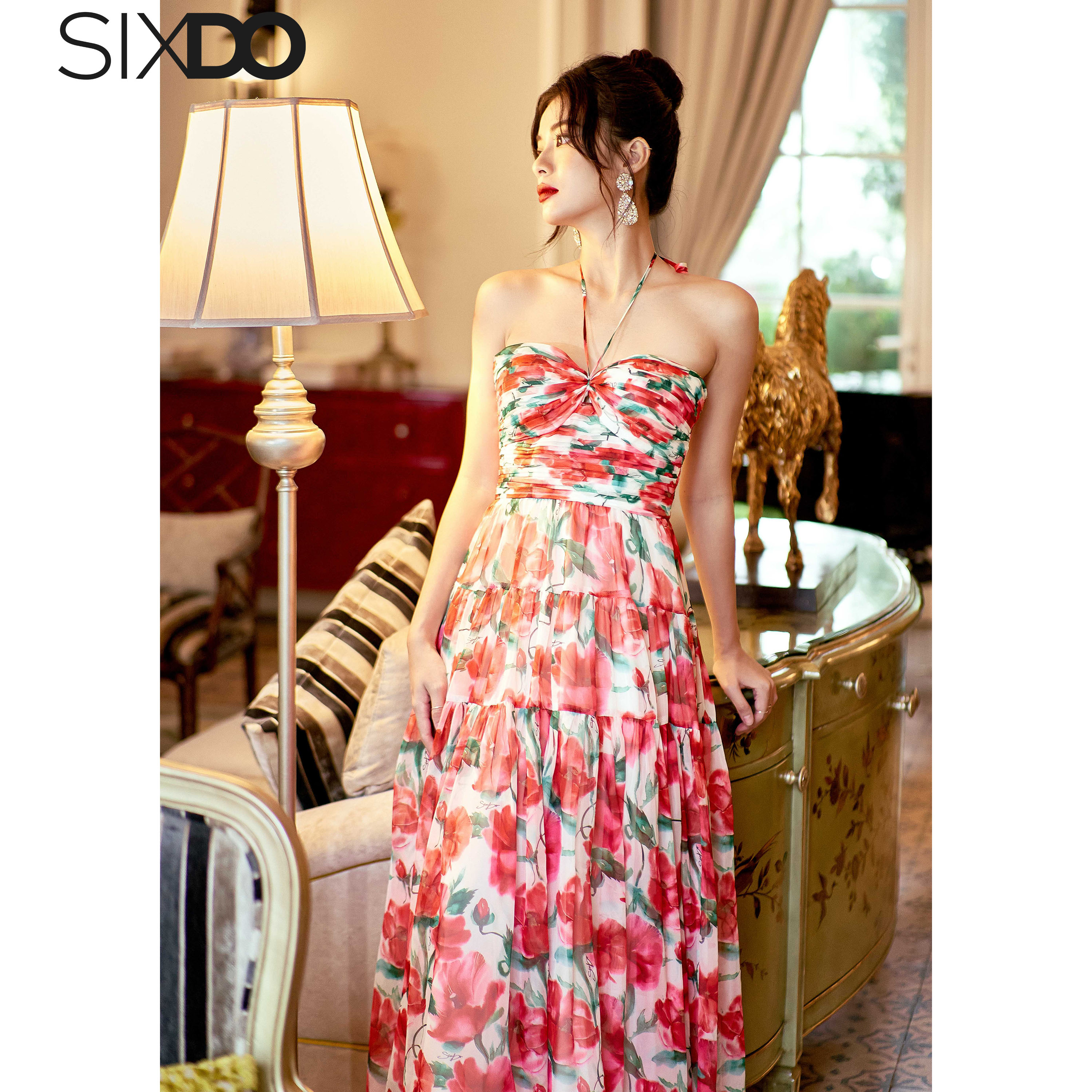 Đầm voan hoa cúp ngực sixdo