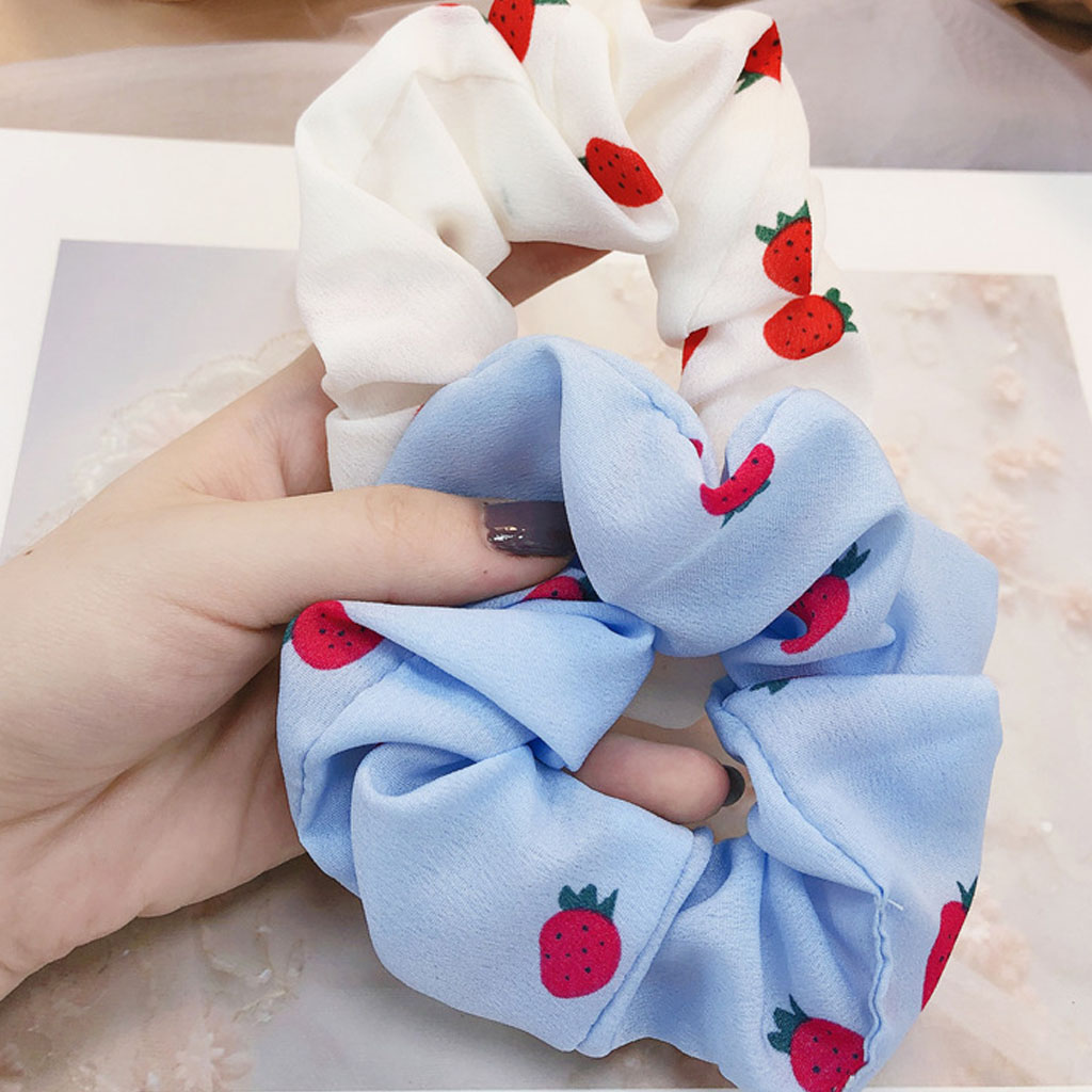 Cột tóc vải Scrunchies Dâu Tây dễ thương CT54