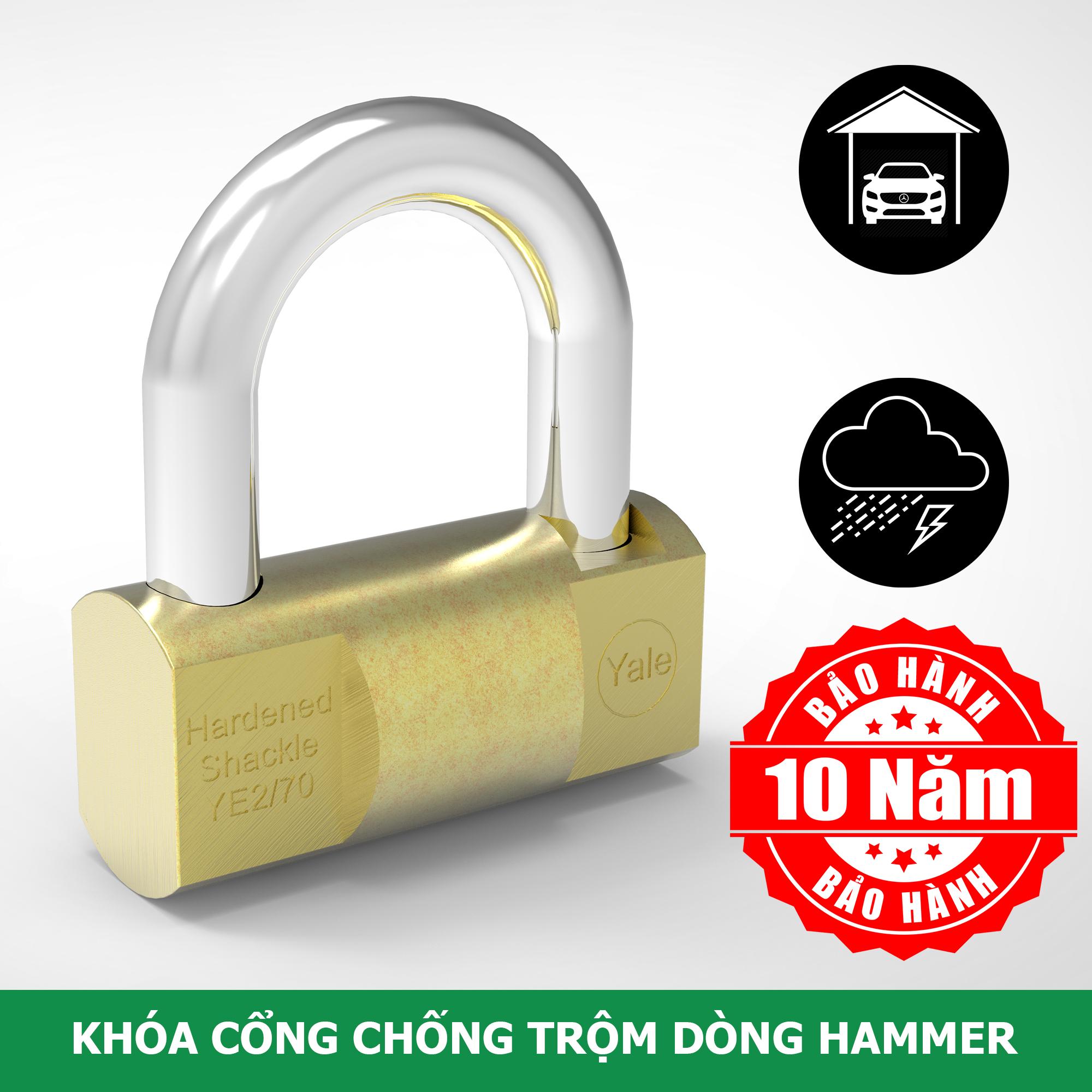 Ổ khóa cổng chống trộm sử dụng ngoài trời cứng cáp và bền đẹp Yale YE2/70/132/1