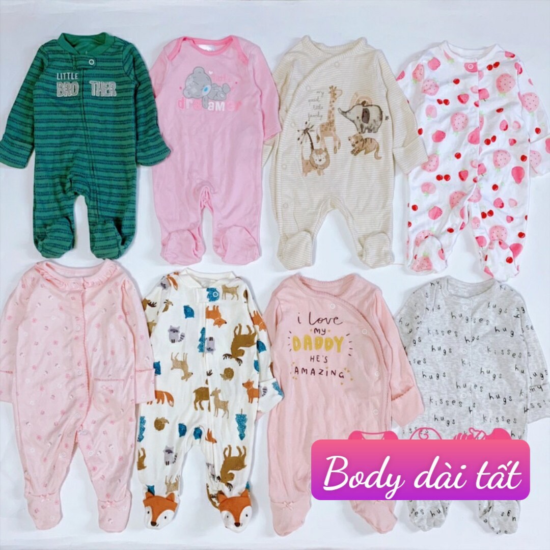 Body dài tay cotton liền tất mẫu dầy dặn cho bé