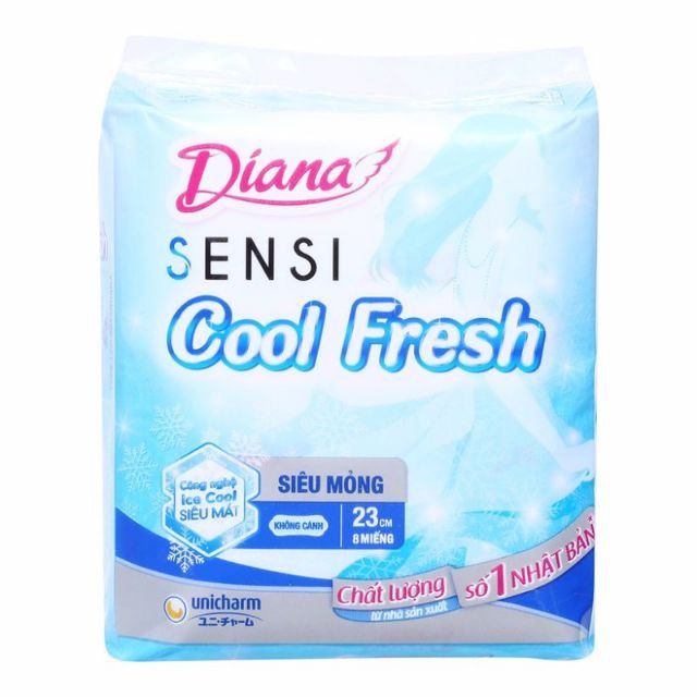 [HCM](Giá Thùng) Bvs Diana Sensi Cool Fresh (Gói 8 Miếng) (Có Cánh)