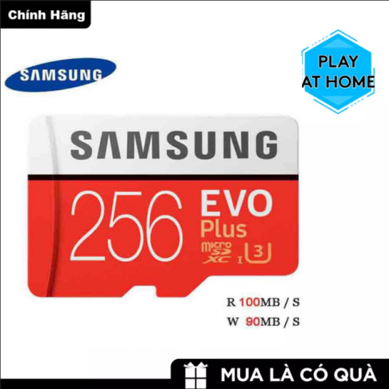Thẻ nhớ MicroSDXC Samsung Evo Plus 256GB U3 4K R100MB/s W90MB/s - Box Anh ( Đỏ )