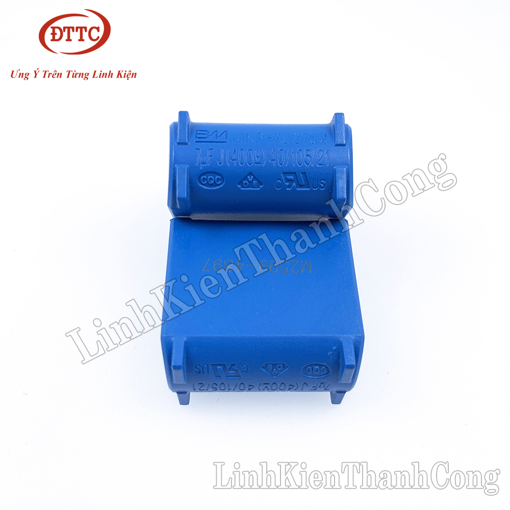 Tụ bếp từ 7uf 275vac 400vdc đứng xanh