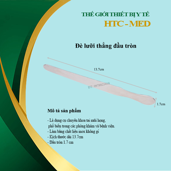 Que đè lưỡi/Đè lưỡi inox, cong, thẳng, đầu tròn, vuông