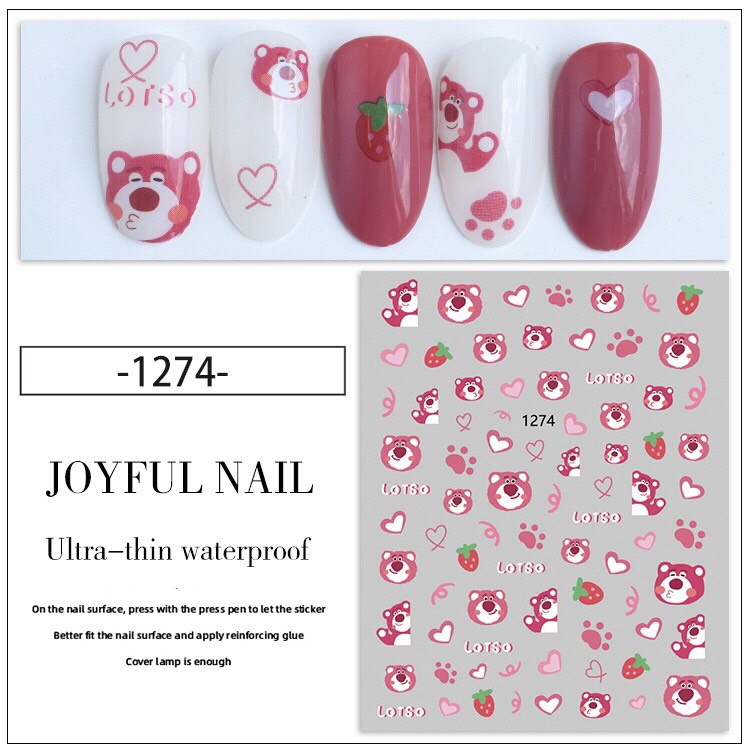 Sticker Dán Móng ,Sticker Gấu Trang Trí Nail - Mini Nails