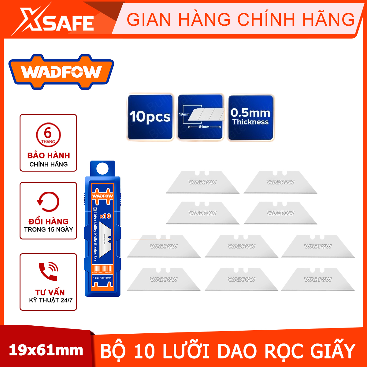 19x61mm set of 10 removable blades
