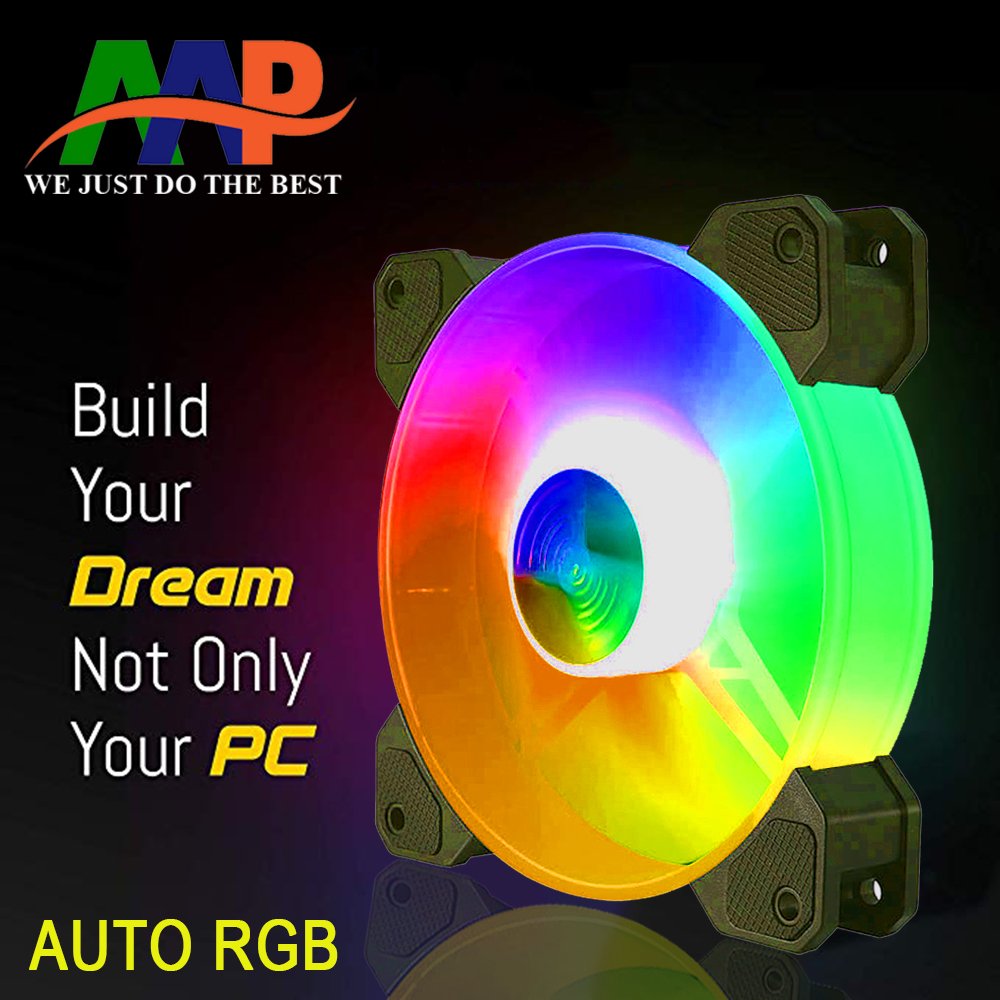 Quạt tản nhiệt aap 12cm led 7 màu tự động chuyển chế độ