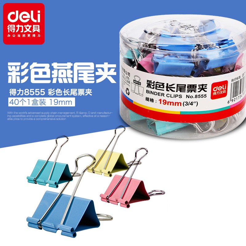 Kẹp bướm màu 32mm Deli - 8553