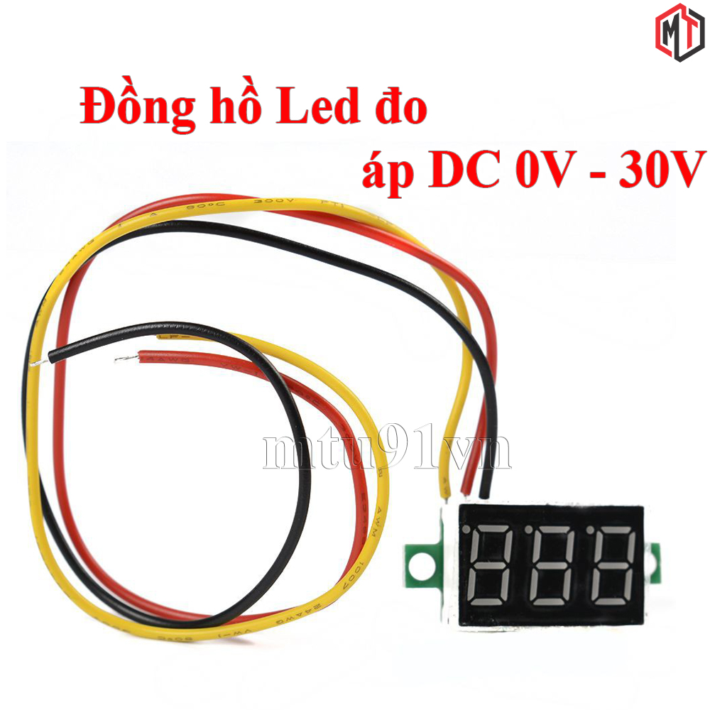 Vôn kế - Đồng Hồ Led Đo Áp - Volt DC 3 dây 0~30v