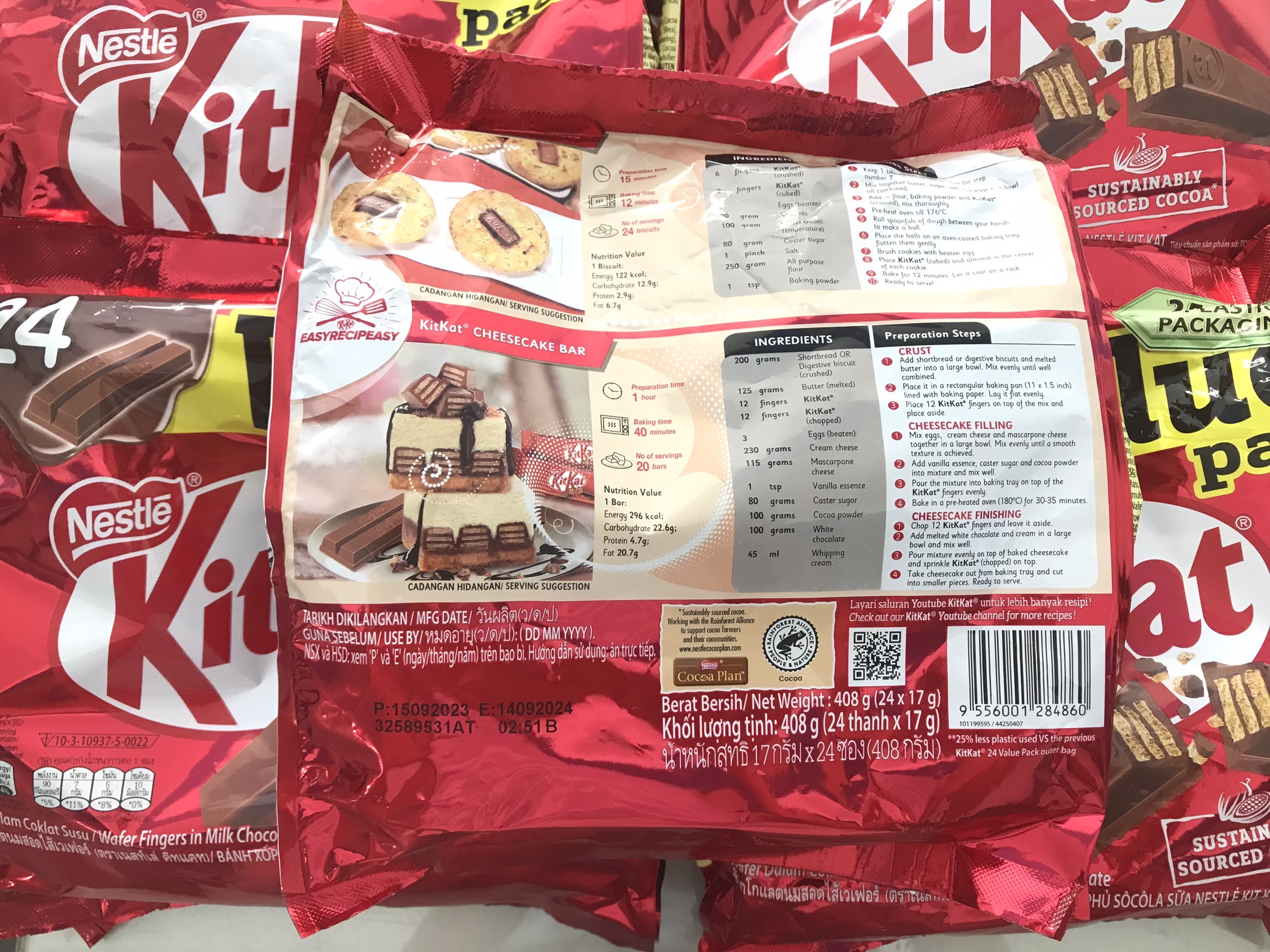Gói 20 thanh Kitkat Nesltle 2f - 20 thanh 2f ( Mẫu Mới) Date 2026
