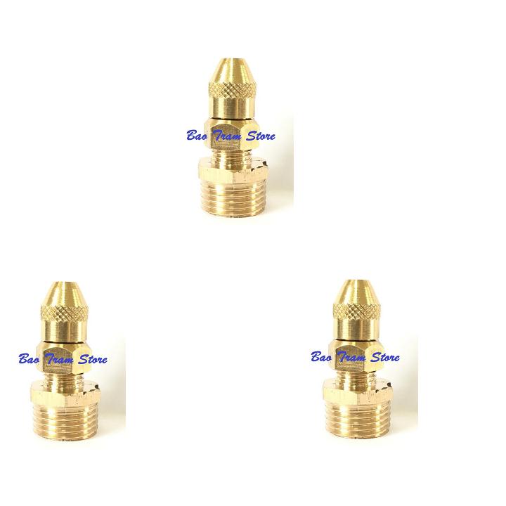 Set 3 vòi phun sương bằng đồng, điều chỉnh được lượng nước, ren ngoài 21mm