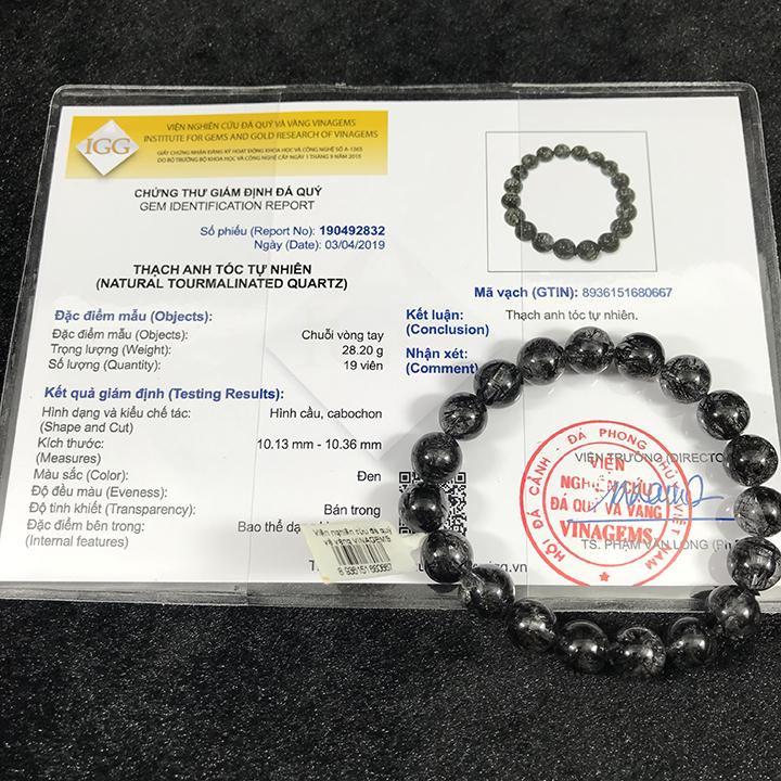 Vòng đá thạch anh tóc đen 8 ly 10 ly 12 ly tự nhiên đã kiểm định chất lượng - Chọn sản phẩm trước khi gửi hàng