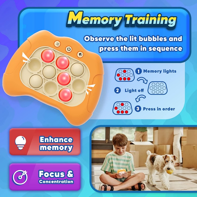 electronic Pop It Game Console Quick Push Game Machine Stress Relief Toys Children Pinch Music Push Bubble  Fidget Toys