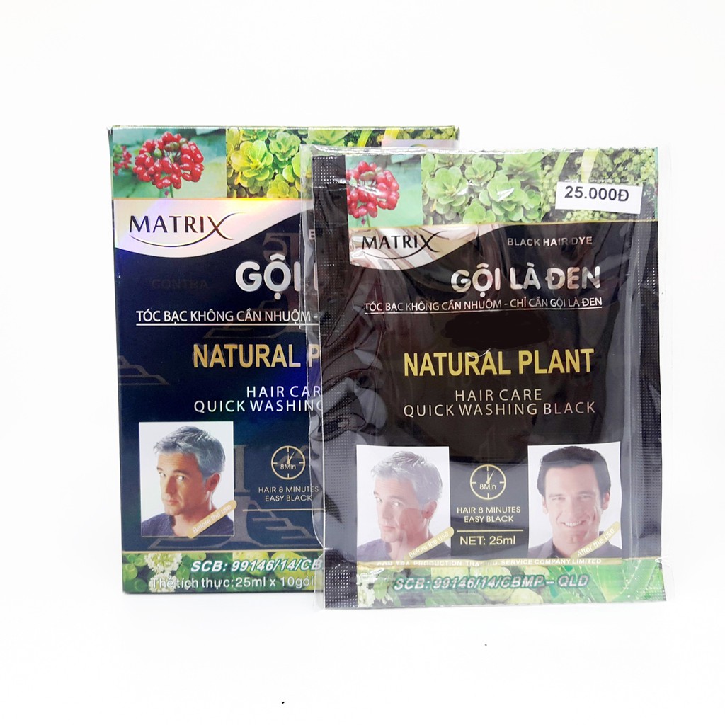 Gội Tóc Thảo Dược Matrix Blach Hair Dye - Gội Đen ( Hộp 10 Gói )